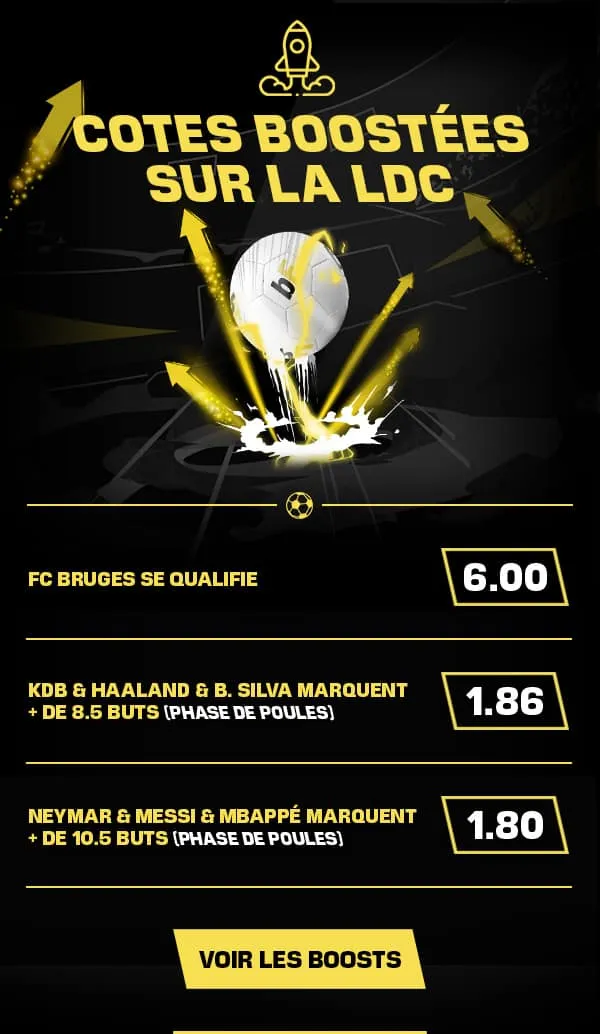 Cotes boostées LDC betFIRST