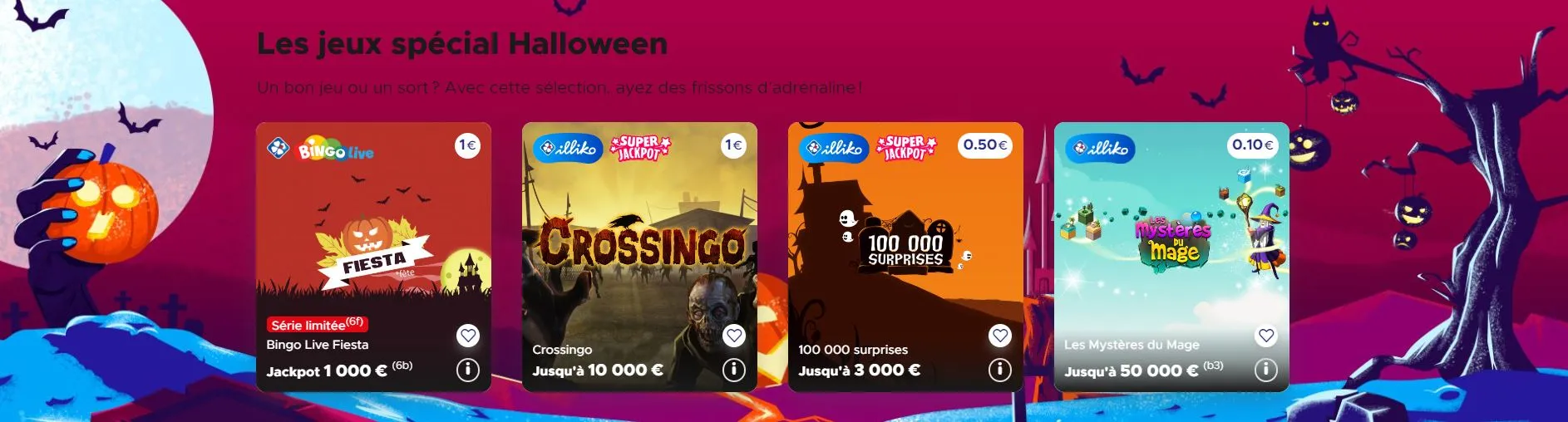 Jeux spécial Halloween sur FDJ