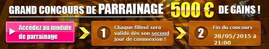 Concours de parrainge avec 500€ à gagner