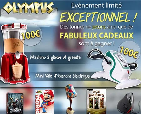 Nouveau jeu Olympus pour gagner des cadeaux