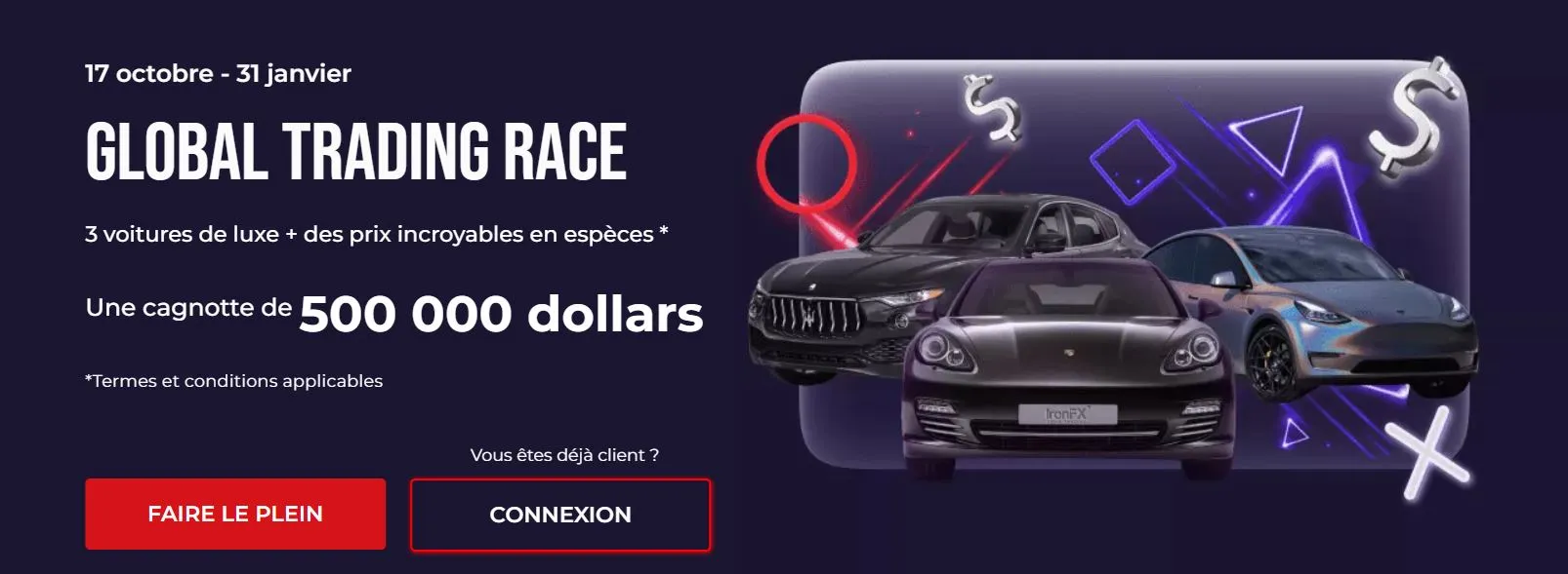 $500.000 à gagner sur IronFX