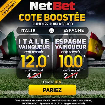 Cotes boostées pour Italie - Espagne
