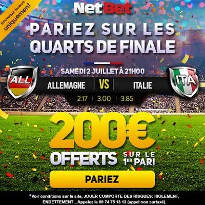 Pariez en ligne sur Allemagne-Italie
