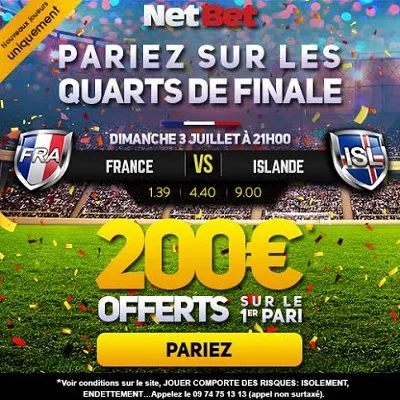 Cote boostée sur Netbet pour le match de la France
