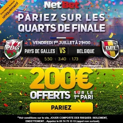 Cote boostée pour Pays de Galle-Belgique
