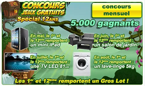 Concours du mois avec cadeaux à gagner