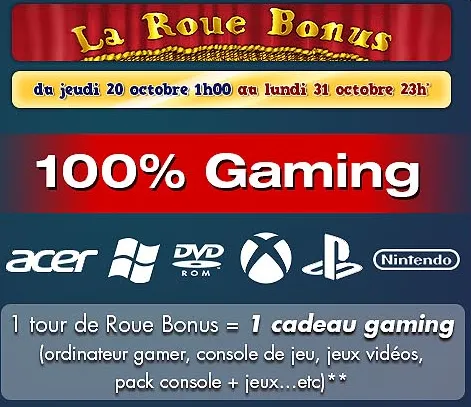 Roue Bonus sur Pactole