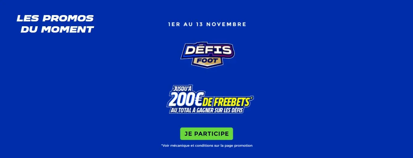 Les défis sur Parions Sport