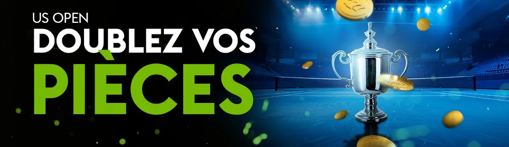 Bet777 US Open doublez vos pièces avec Coin Boost et trophée de tennis sur offre paris sportifs 2025