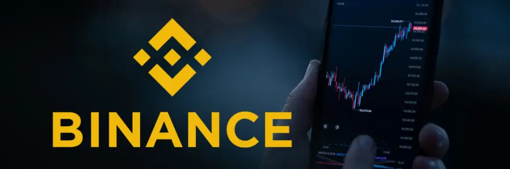 Plateforme Binance affichant une courbe de trading crypto sur smartphone