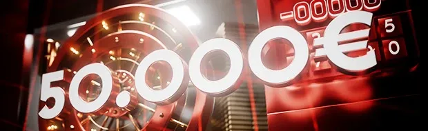 Visuel du coffre-fort Casino777 présentant le jackpot exclusif de 50.000 € à gagner