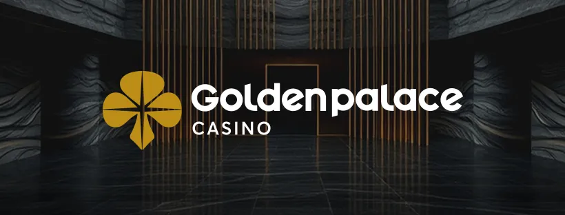 Logo officiel du Golden Palace Casino sur fond élégant noir et or à l’entrée virtuelle du site