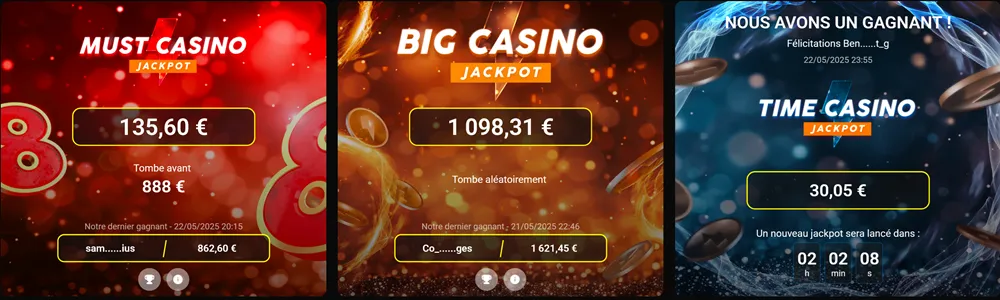 Exclus, promos, jackpots