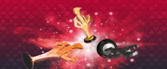 Illustration des trophées de joueurs et symboles de casino pour les tournois Jackpots.ch