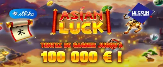 Illustration du jeu Illiko Asian Luck de la FDJ, un jeu en ligne exclusif permettant de gagner jusqu’à 100 000 euros