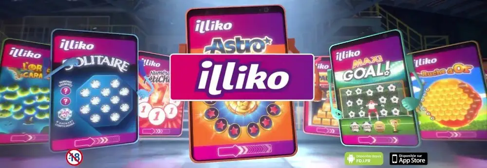 Présentation des jeux de grattage Illiko de la FDJ, avec plusieurs tickets populaires