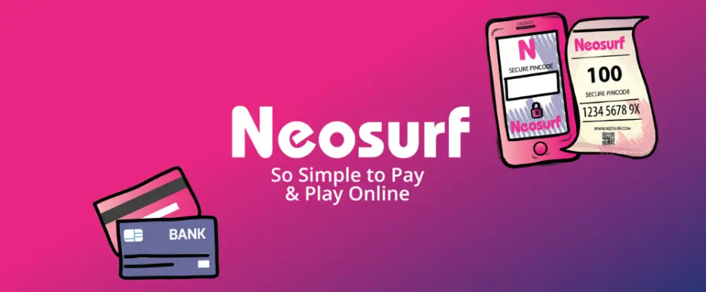 Visuel Neosurf illustrant un ticket et un smartphone pour payer en ligne facilement avec Neosurf