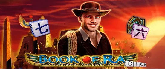 Jeu Book of Ra Dice sur Oria Casino, une machine à sous à thème égyptien avec dés et multiplicateurs galactiques