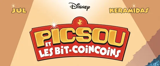 Couverture de la BD Picsou et les Bit-coincoins mettant en scène Picsou face aux Bitcoin