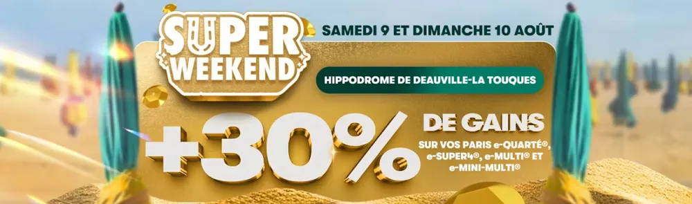 Super Weekend PMU.fr avec +30% de gains sur vos paris hippiques à l’hippodrome de Deauville-La Touques