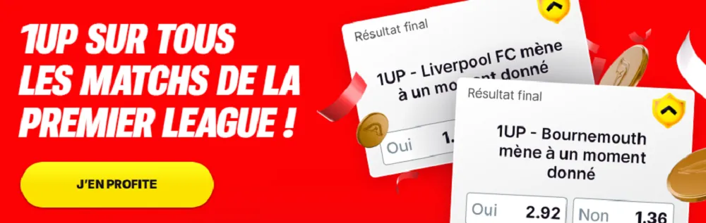 Offre 1UP de Napoleon Sport sur tous les matchs de la Premier League 2025-2026 avec cotes améliorées