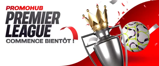 Trophée et ballon de football pour annoncer la Premier League 2025-2026 avec les offres exclusives Napoleon Sport