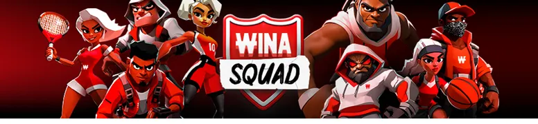 Équipe Wina Squad de Winamax représentée par des personnages sportifs stylisés illustrant l’esprit compétitif du site