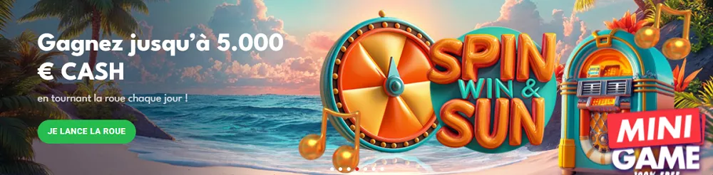 Tournez la roue chaque jour sur Circus Casino pour tenter de gagner jusqu’à 5.000 € en cash pendant l’événement Spin Win & Sun