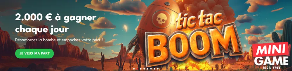 Découvrez la promo Tic Tac Boom sur Circus avec 2.000€ à gagner chaque jour