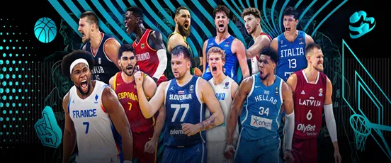 Joueurs d’équipes nationales à l’EuroBasket lors du tournoi Circus Sport Week Fever