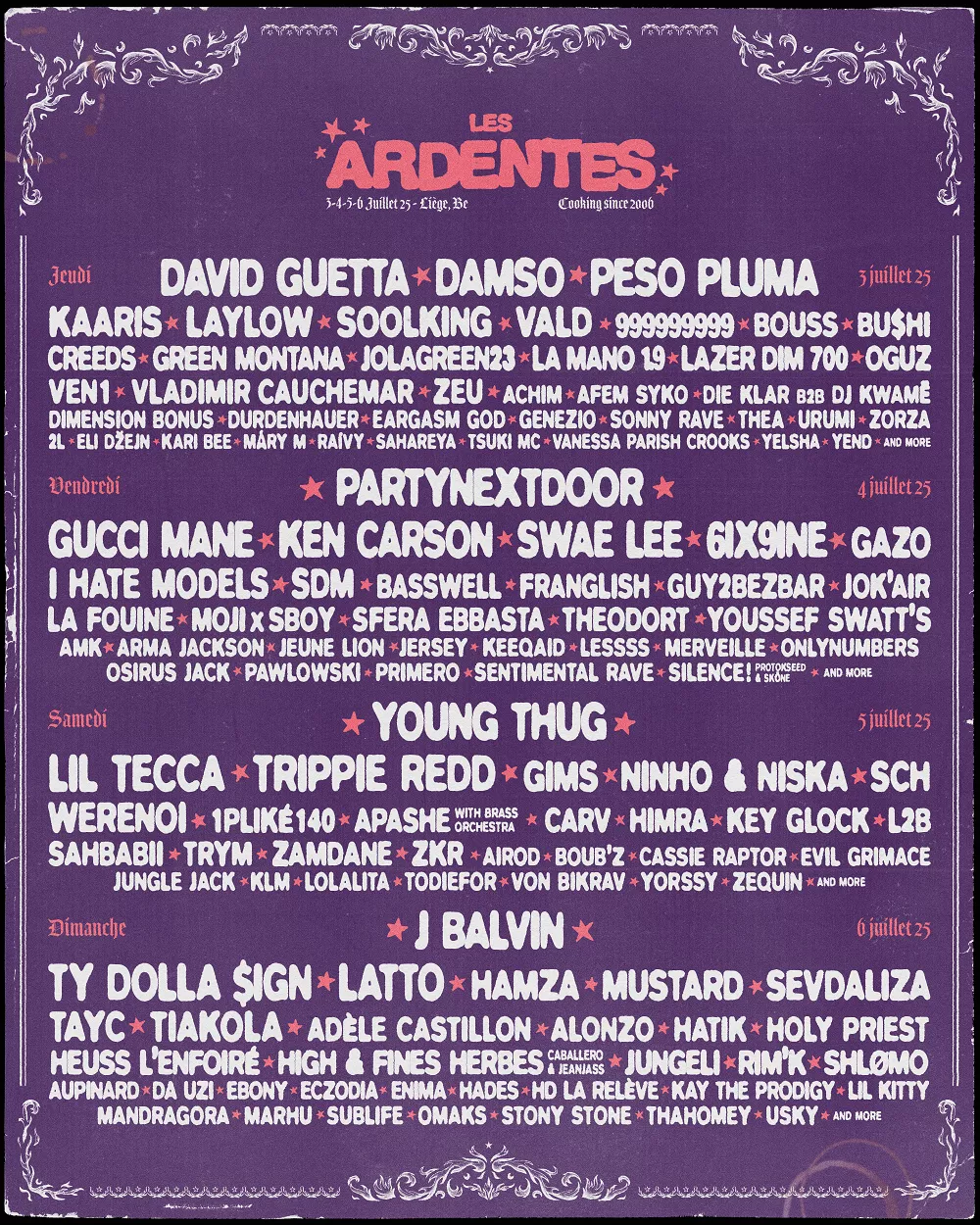 Programme du festival des Ardentes 2025