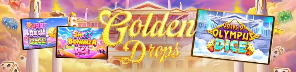 Dice slots Sugar Rush Dice, Sweet Bonanza Dice et Gates of Olympus Dice sur Golden Vegas Casino