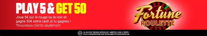 Jouez à la roulette et gagner 50€ d'extra cash!