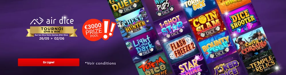 3.000€ à gagner sur le tournoi Air Dice de Magic Metting