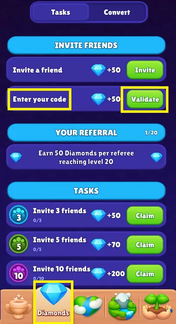 Gagnez directement 50 Diamants en vous inscrivant