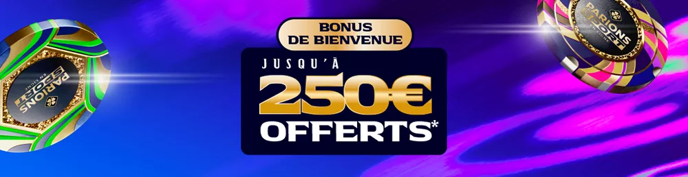 Offre de bienvenue Parions Sport Poker avec jusqu’à 250€ offerts en jetons stylisés