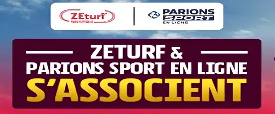 Visuel annonçant l’association entre ZEturf et Parions Sport en ligne pour les paris hippiques en France