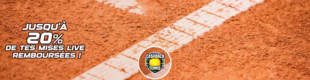 Cashback tennis live sur Unibet.fr