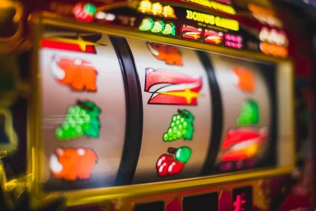 Rouleaux colorés d’une machine à sous en ligne avec symboles de fruits et animaux dans un casino virtuel moderne